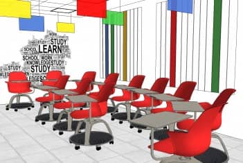 Učionica 4B - Nod stolice raspoređene u polukrug