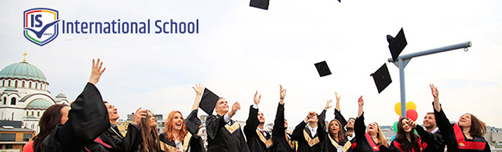 Graduating students throwing their caps in celebration