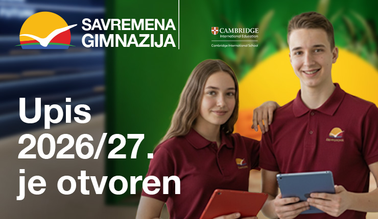 Upis u generaciju 2026/27. u Savremenoj gimnaziji je otvoren